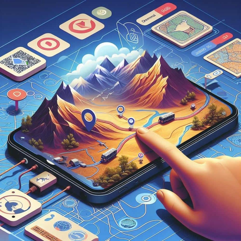 خرائط البر و الصحراء على تطبيق اوسماند