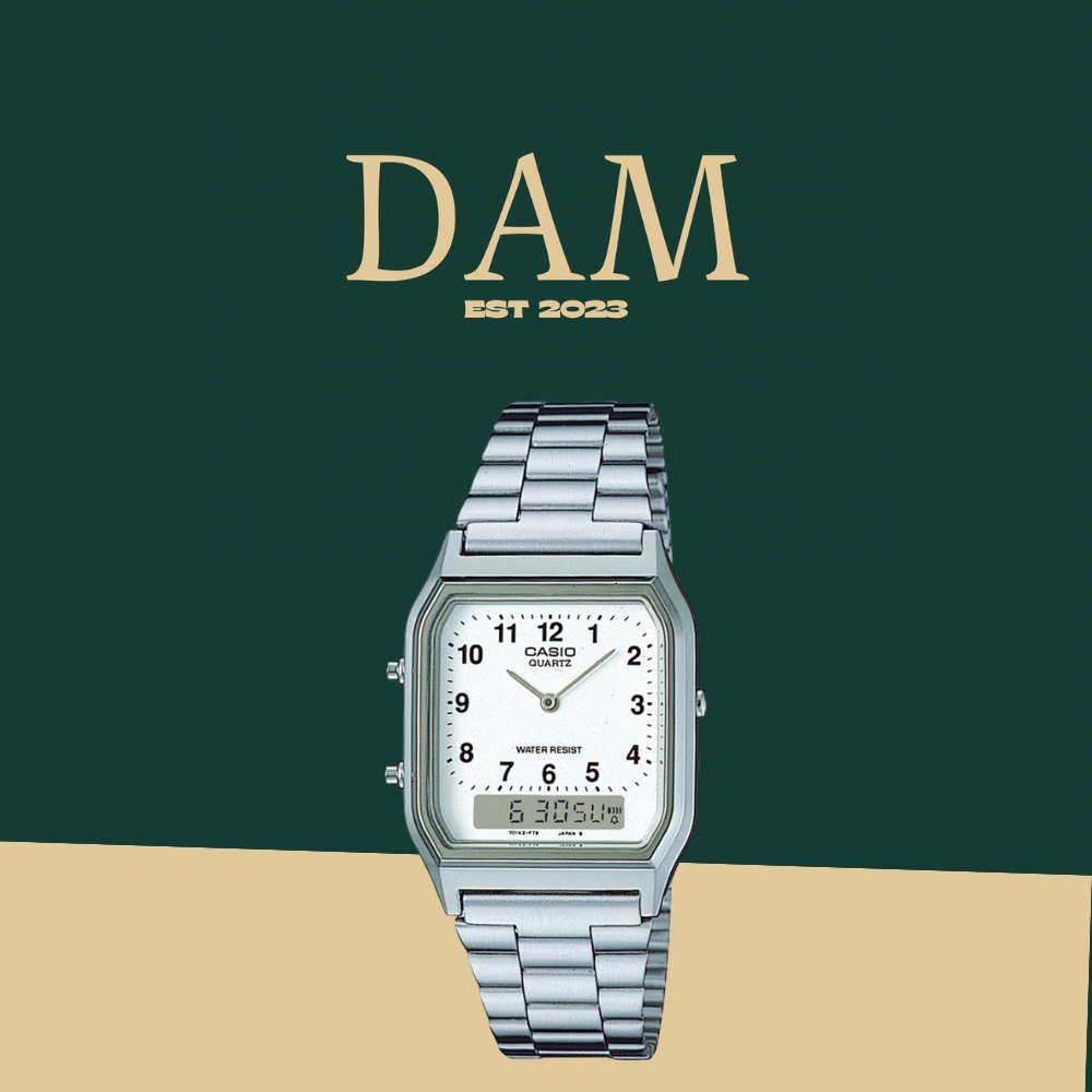 ساعة كاسيو ڤنتج ابيض (ارقام)