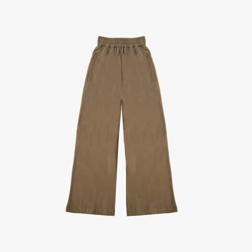 Wide Brown Cotton Pants