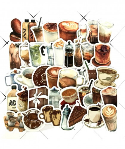 استيكرز القهوة (40 قطعة)