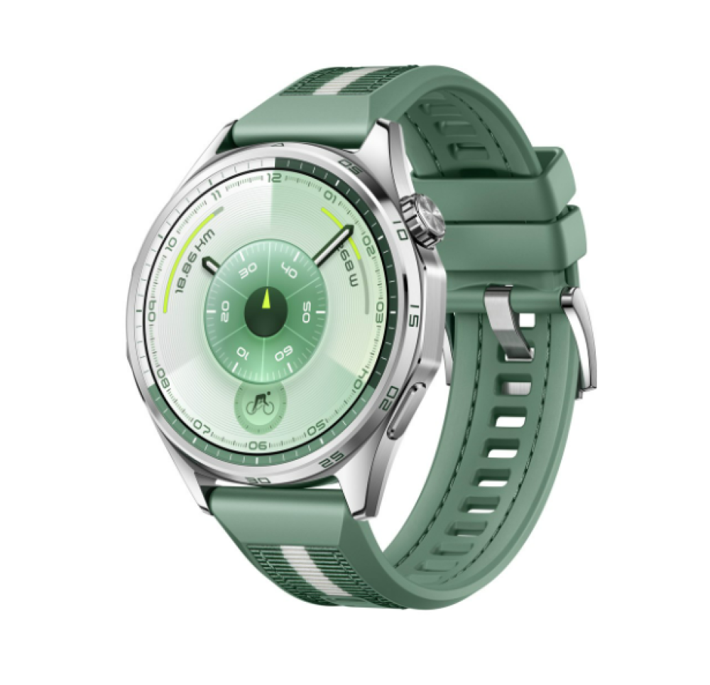 هواوي ساعة ذكية جي تي 6 مقاس 46 مم لون الأخضر مع حزام منسوج أخضر