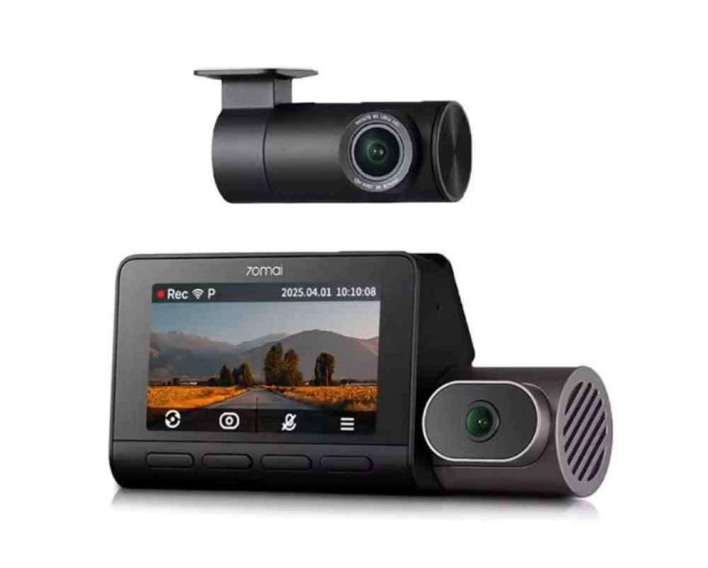 كاميرا سيارة داش كام بالمكثف 70mai T800 امامية وخلفية وداخلية بتقنية HDR بنظام GPS