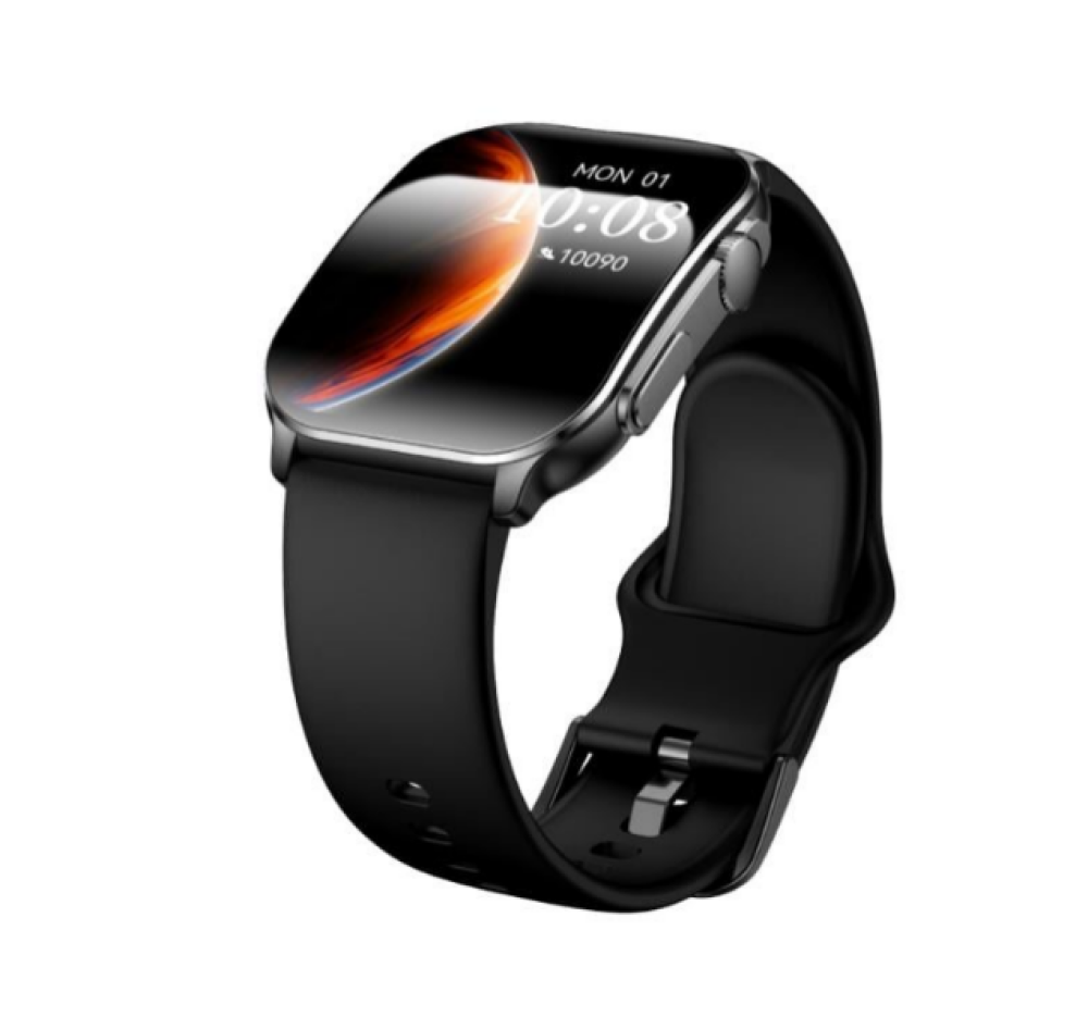 ليبرو - ساعة Lib1ARC الذكية بتصميم منحني أنيق بقياس 2.01 بوصة وسوار رياضي - تيتانيوم اسود