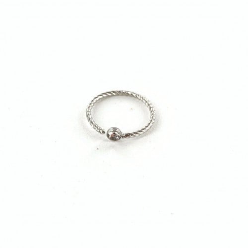 20g Braided Fixed Crystal Hoop