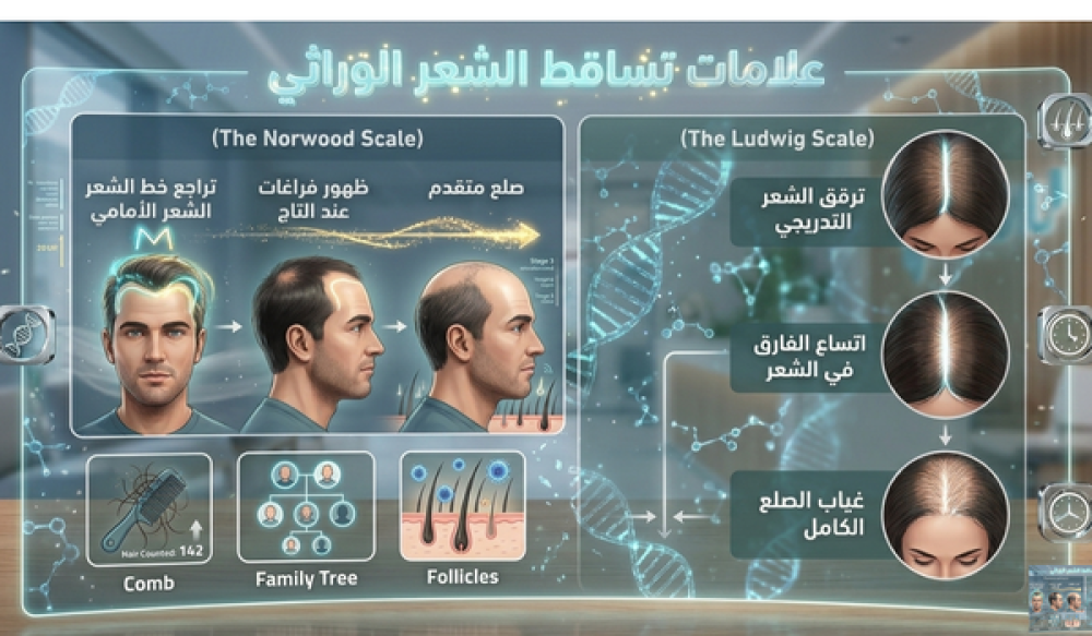علامات تساقط الشعر الوراثي