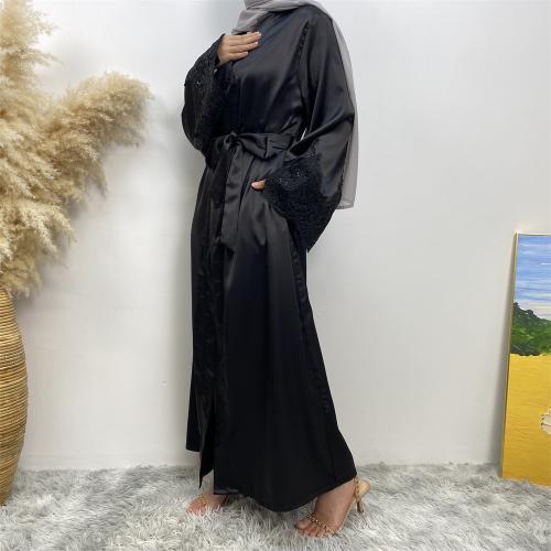 Fashionable Embroidered Robe with Patchwork and Po...