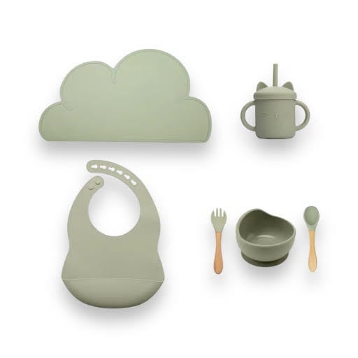 طقم طعام  من السيليكون الناعم خالية من BPA للأطفال