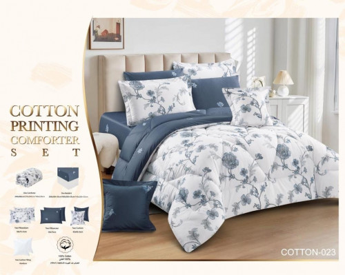 مفرش قطن صيفي نفرين 8 قطع حشوة ثابتة COTTON-021