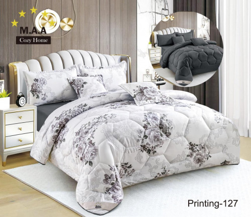 طقم مفرش صيفي نفرين 6 قطع حشوة ثابتة PRINTING-111