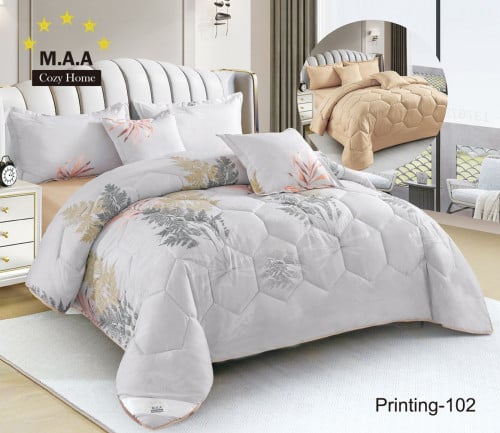 طقم مفرش صيفي نفرين 6 قطع حشوة ثابتة PRINTING-111