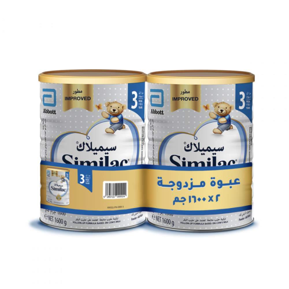 سيميلاك جولد، حليب الأطفال، المرحلة الثالثة، عبوة مزدوجة 1600X2 جم - 1 عبوة