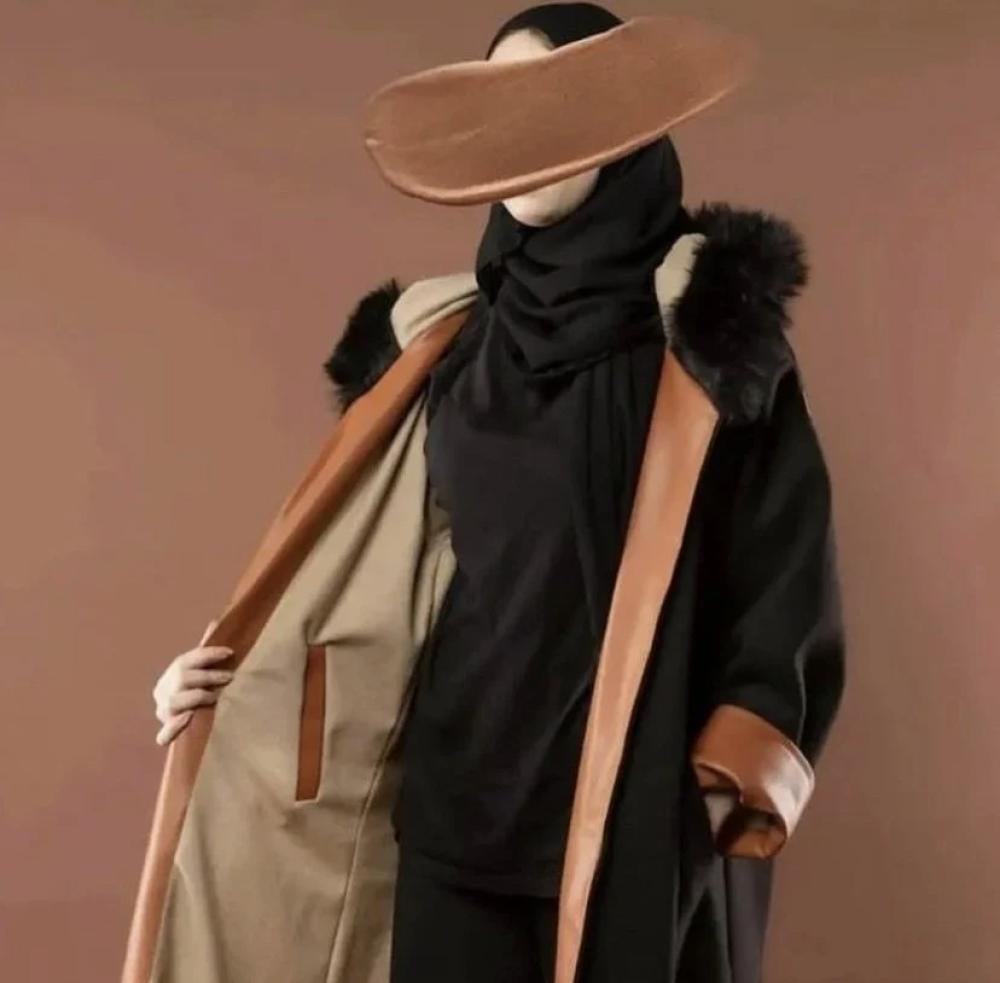 فروه شتوي وجهين دبل فيس نسائي مع فرو