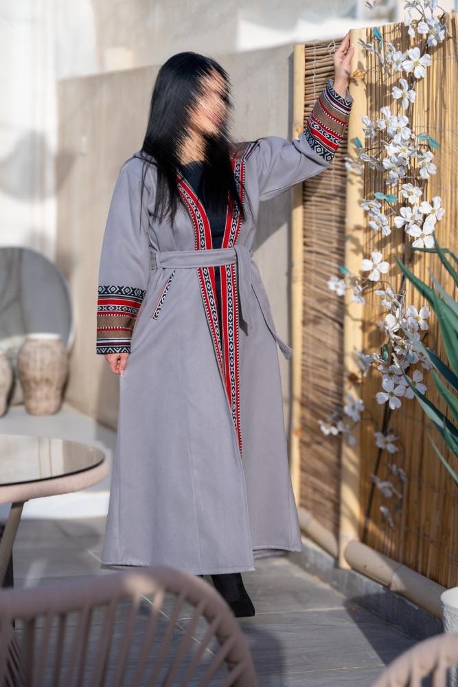 Elegant women's embroidered Sadu bisht with hat