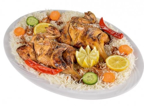 كبسة دجاج مع رز مظبي