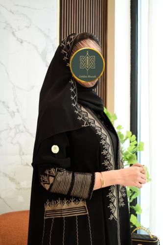 عبايه كريب تطريز عسيري