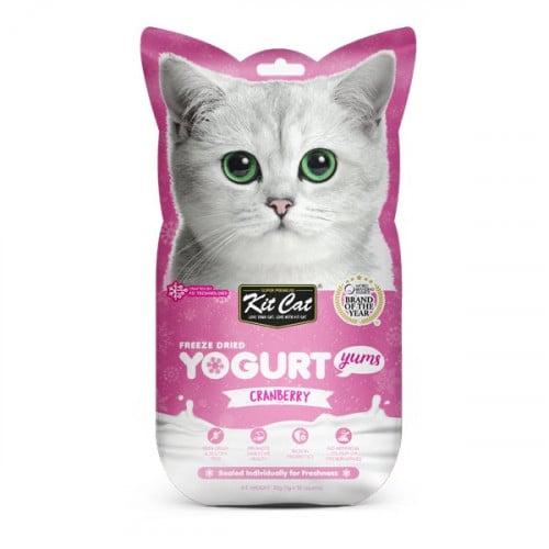 كت كات مكافات بالزبادي المجمد المجفف بالتوت البري للقطط KitCat cranberry10g