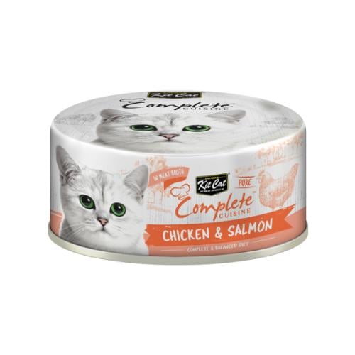 كت كات معلبات وجبه كاملة بالدجاج والسالمون في المرق KitCat 70g