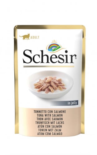 شيزر اظرف التونا والسالمون بالجيلي Schesir 100g