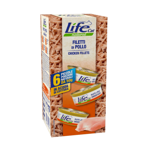 لايف كات كرتون معلبات الدجاج المطهيه بالماء LifeCa...