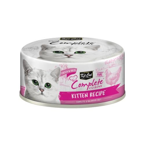 كت كات معلبات وجبه كاملة بالدجاج للقطط الصغيرة في المرق KitCat 70g
