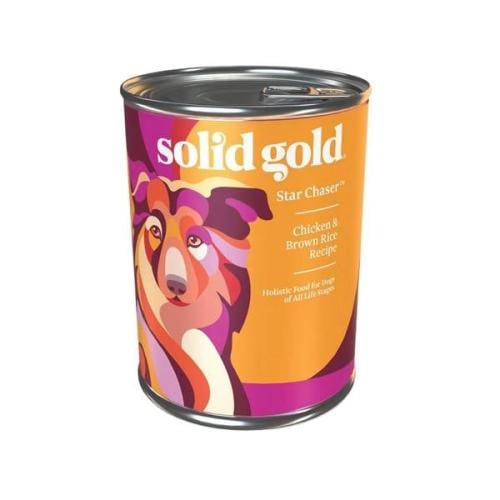 سوليد قولد ستار تشيسر معلبات الدجاج مع الارز البني للكلاب Solid Gold 374g