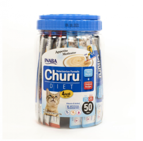اينابا تشورو مكافات دايت بالتونا والدجاج 50 ظرف INABA Churu 50x14g