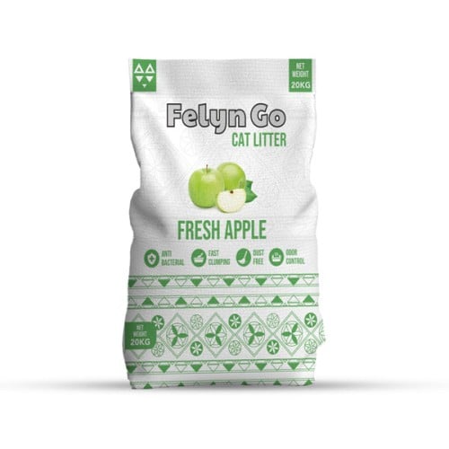 فيلاين قو رمل بنتونيت عالي التكتل برائحة التفاح بعدة احجام Felyn Go