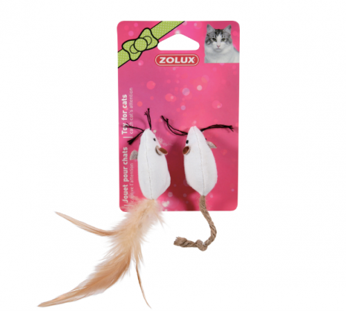 زولكس لعبة كانفاس فأرتين للقطط Zolux x2