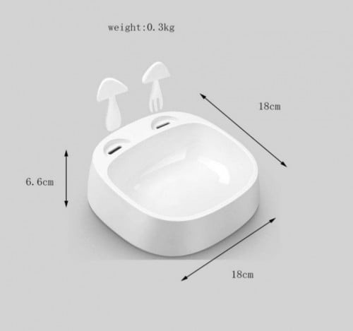 كات ايديا صحن طعام مع شوكة وملعقة