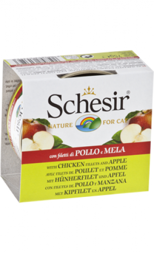 شيزر معلبات الدجاج مع التفاح للقطط Schesir 75g