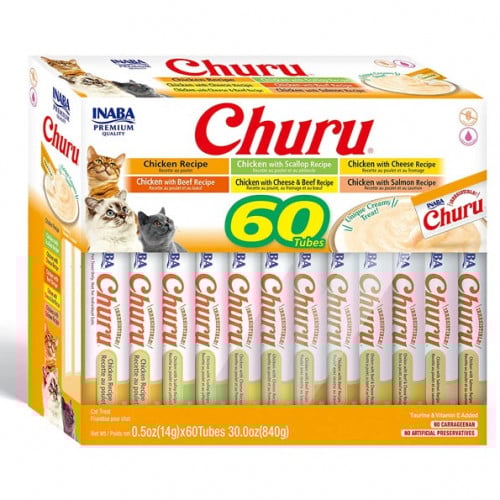 اينابا تشورو هريسة الدجاج المتنوعة Inaba Churu 60x14g