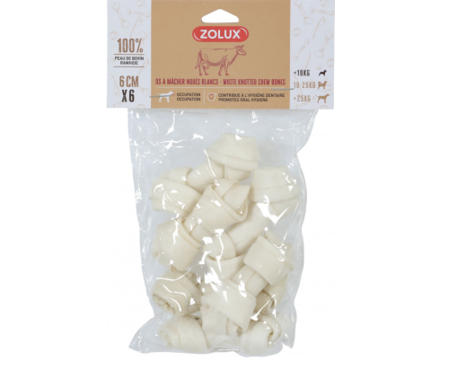 زولكس عظم للمضغ ابيض معقود Zolux 6x6cm