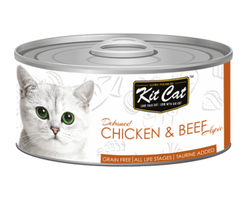 كت كات معلبات الدجاج مع اللحم البقري Kit Cat 80g