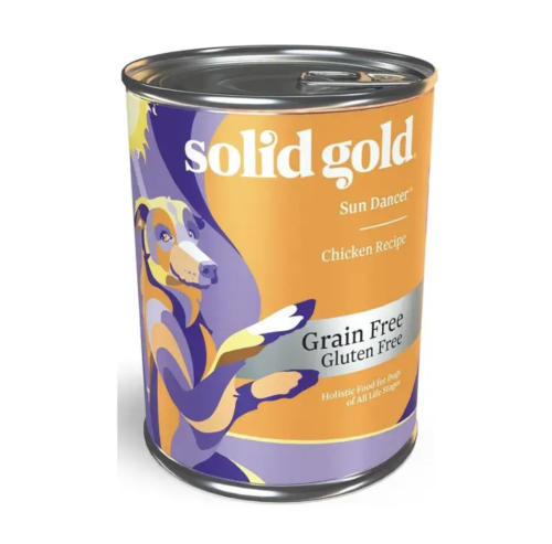 سوليد قولد سن دانسر معلبات الدجاج خالي من الحبوب للكلاب Solid Gold 374g