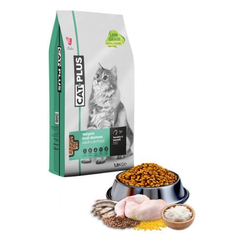 كات بلس طعام جاف للقطط البالغة بالدجاج والانشوفة CatPlus