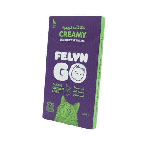 فيلاين قو مكافات كريمية للقطط بالبط وكبد الدجاج Felyn Go 4x15g
