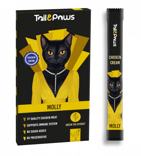 Tail and Paws chicken treats and green tea extract to boost immunity and prevent hair loss 5x15g