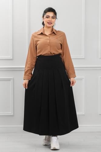 تنورة طويلة بكسرات