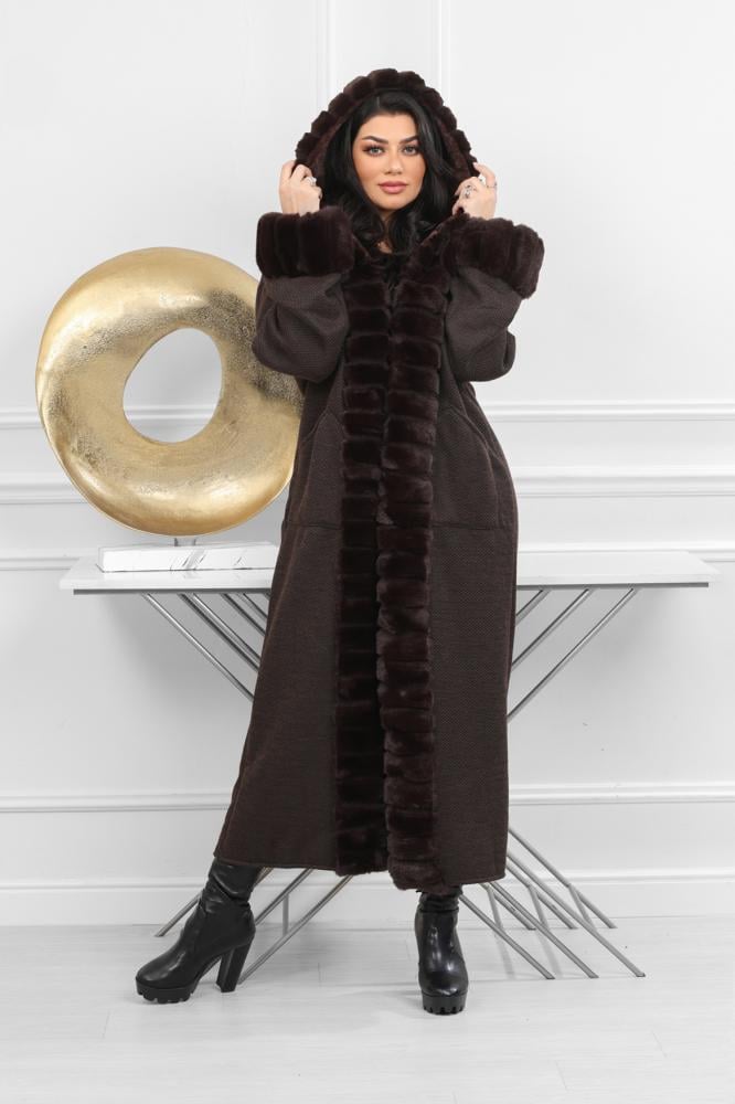 Winter fur coat with fur