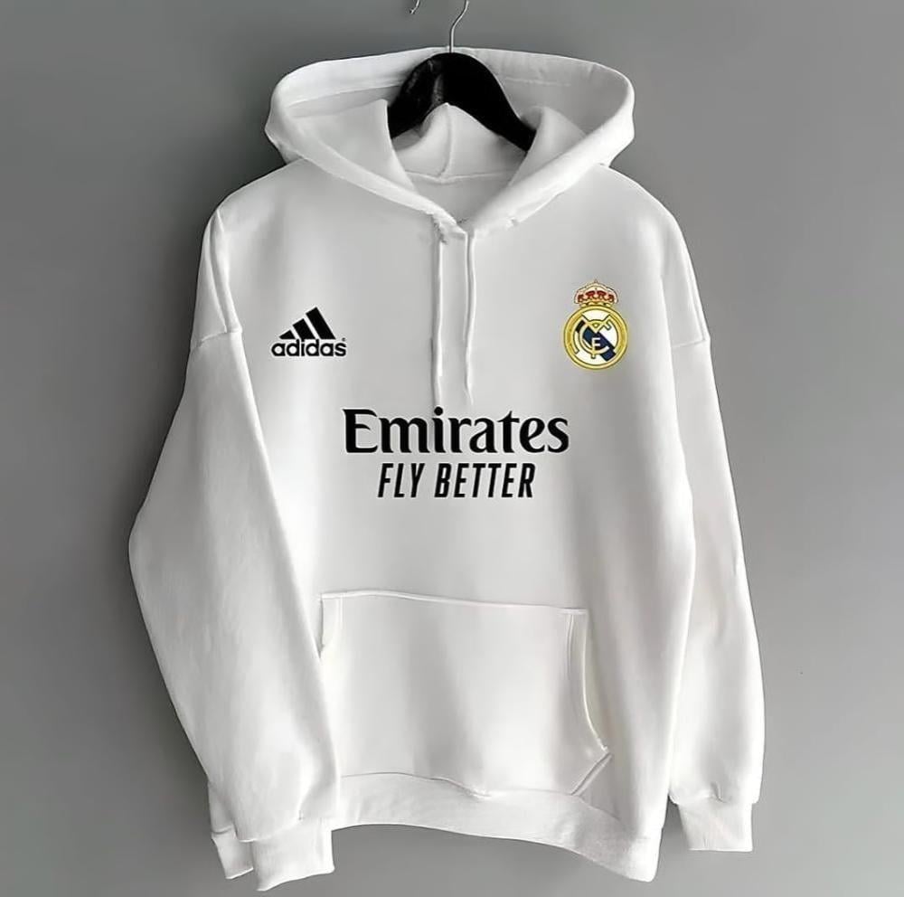 هودي ريال مدريد الأبيض 2025/2026(Emirates) - قصة Oversized