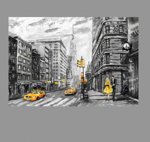 لوحة تجريد NEW YORK YELLOW