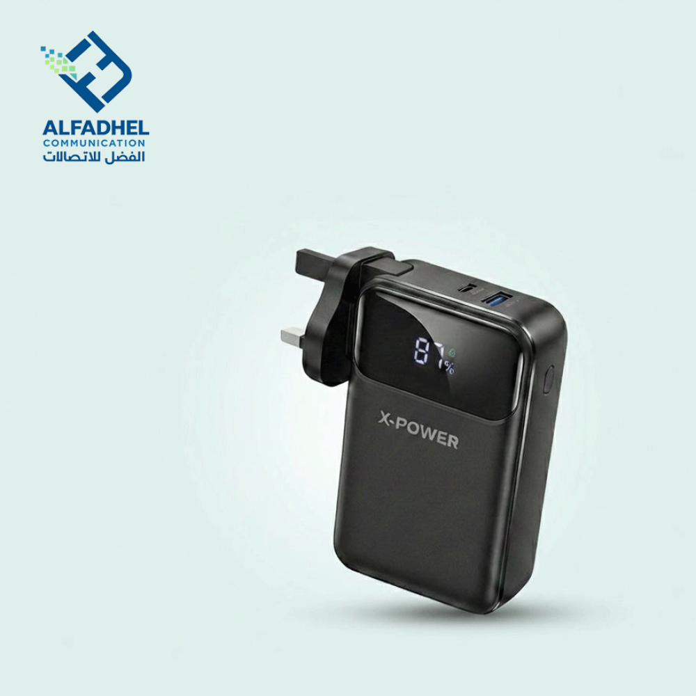باور بانك إكس باور (X-POWER) سعة 20,000 مللي أمبير مع فيش جداري مدمج - موديل XP-05.
