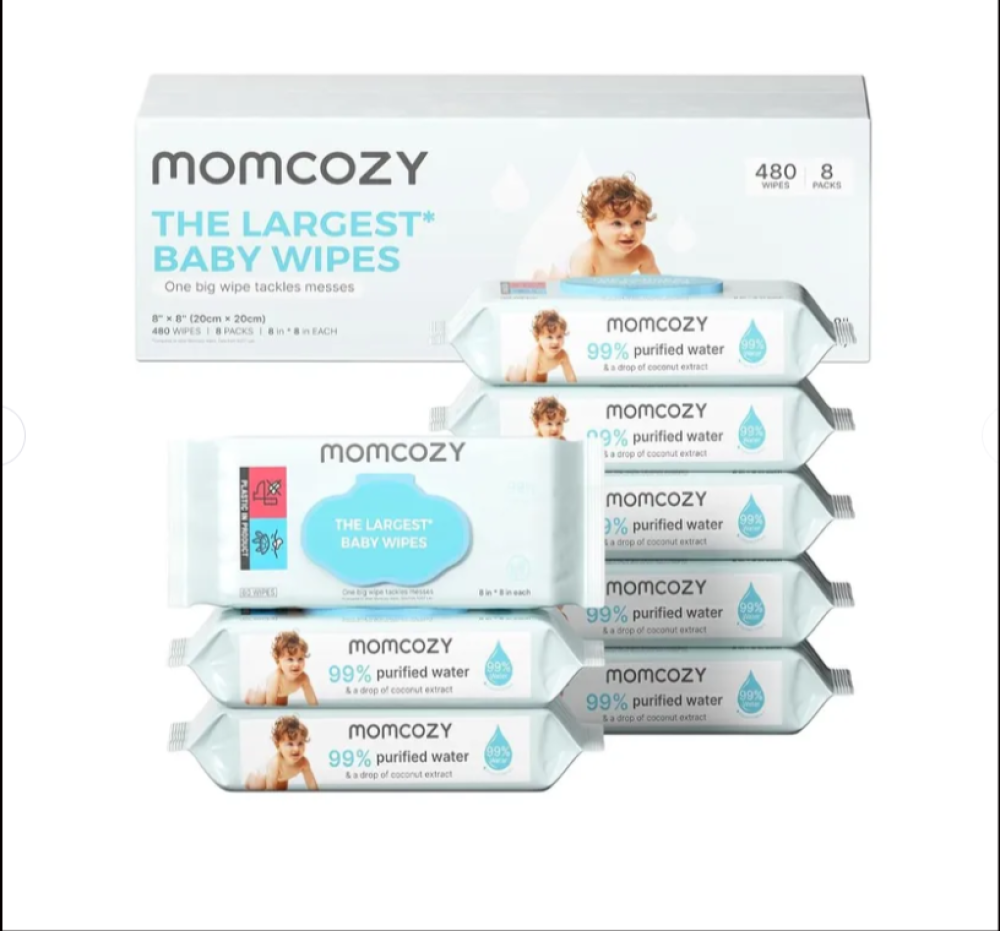 مومكوزي - مناديل مبللة نقية بنسبة 99%، أساسها الماء -