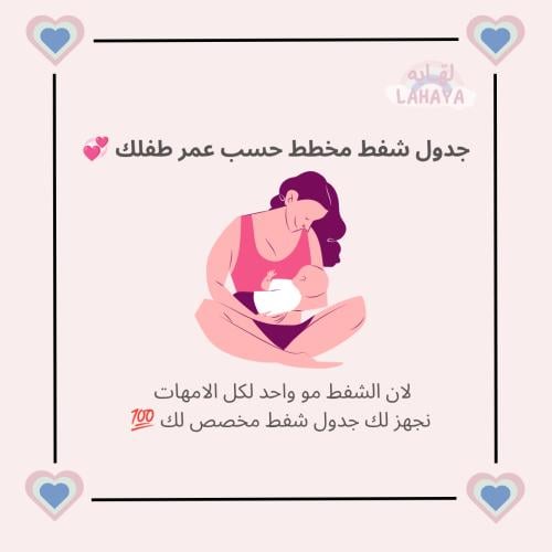 جدول شفط مخصص حسب عمر طفلك وحالتك