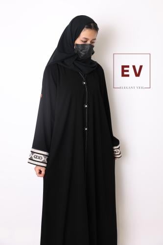 وهج عباية كريب ملكي بكلفة اكمام قصة استريت