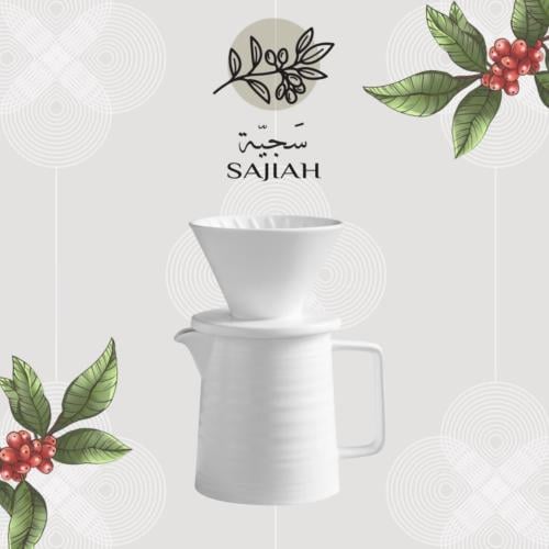 ابريق تقطير V60 سيراميك مع قمع سيراميك