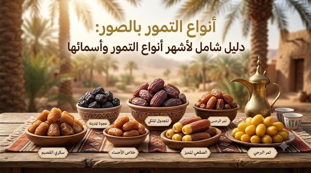 أنواع التمور بالصور: دليل شامل لأشهر أنواع التمور وأسمائها