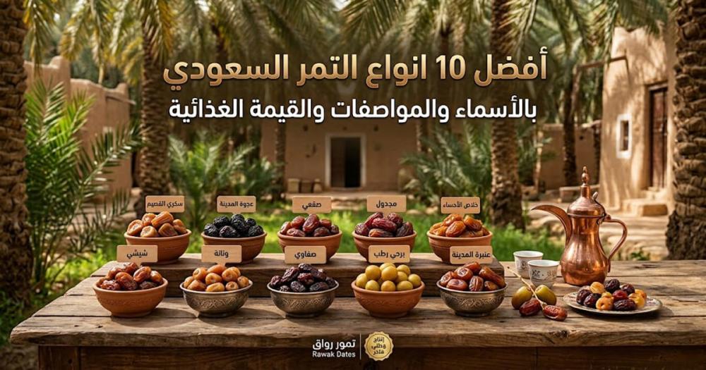 أفضل 10 انواع التمر السعودي بالأسماء والمواصفات والقيمة الغذائية