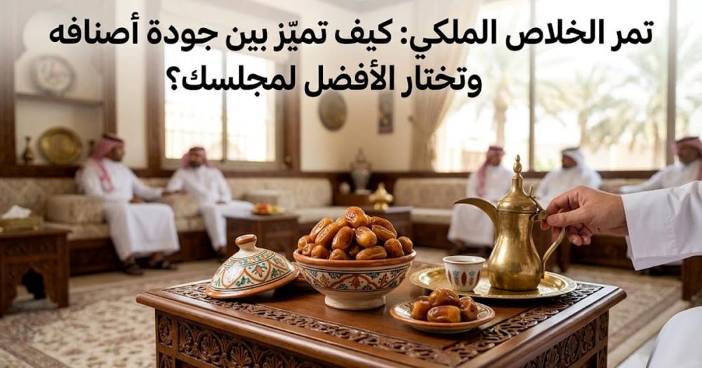 تمر الخلاص الملكي: كيف تميز بين جودة أصنافه وتختار الأفضل لمجلسك؟