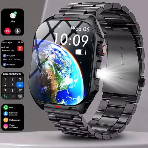 ساعة ذكية Smartwatch رجالي 2.0 "HD شاشة مصباح ليد...